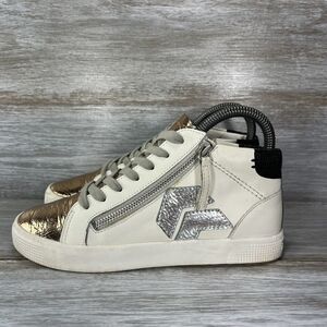 Dolce Vita Womens Zonya Copper & White Leather Zip Up High Top Sneakers Size 6.5